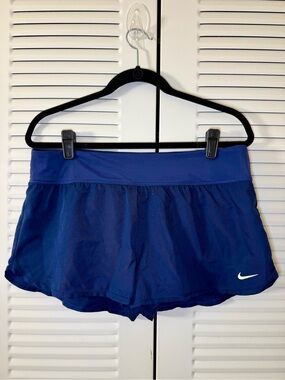 Nike Women's Deep Blue Athletic Shorts with Swoosh